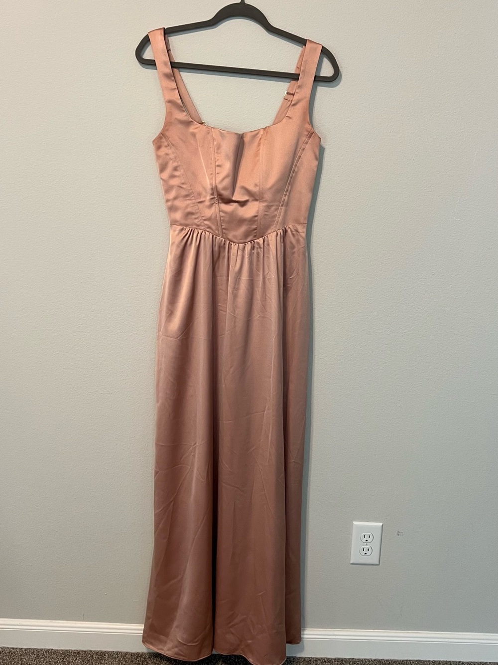 Nina Maxi Dress ~ Rose Gold Luxe Satin